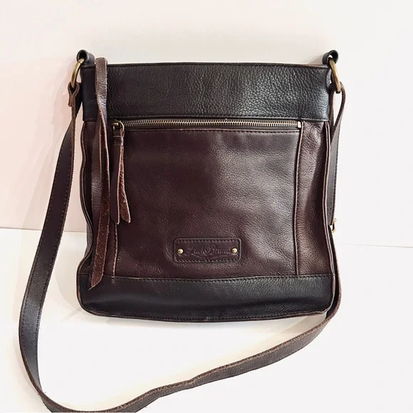 Lucky Brand Brown on Brown Studded Leather Crossbody Bag - Picture 2 of 10